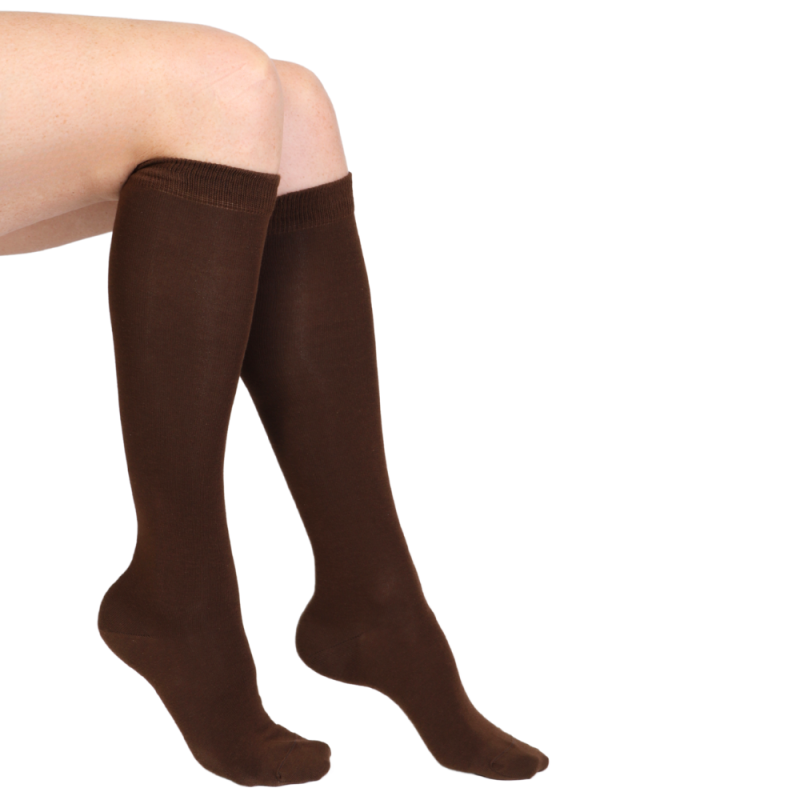 brown cotton knee-high socks