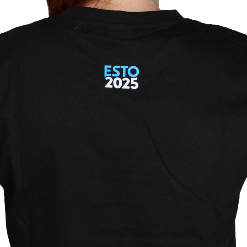 ESTO 2025 musta värvi T-särk